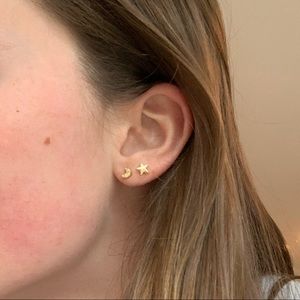 Star and Moon Earring Set